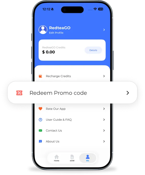 Geben Sie Ihren Rabattcode unter „Promo-Code einlösen“ im Profilbereich ein